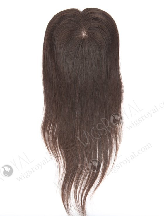 Best Clip On Hair Toppers for Thinning Crown Add Volume and Length | In Stock 5.5"*6" European Virgin Hair 18" Natural Straight Natural Color Silk Top Hair Topper-010-734