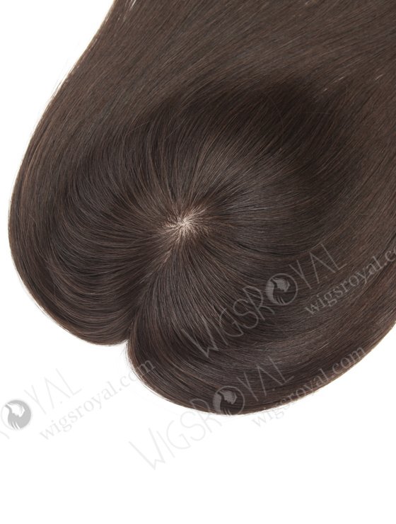 In Stock 5.5"*6" European Virgin Hair 18" Natural Straight Natural Color Silk Top Hair Topper-010-735