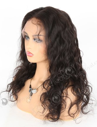 In Stock Indian Remy Hair 18" Natural Wave Natural Color Lace Front Wig SLF-01274