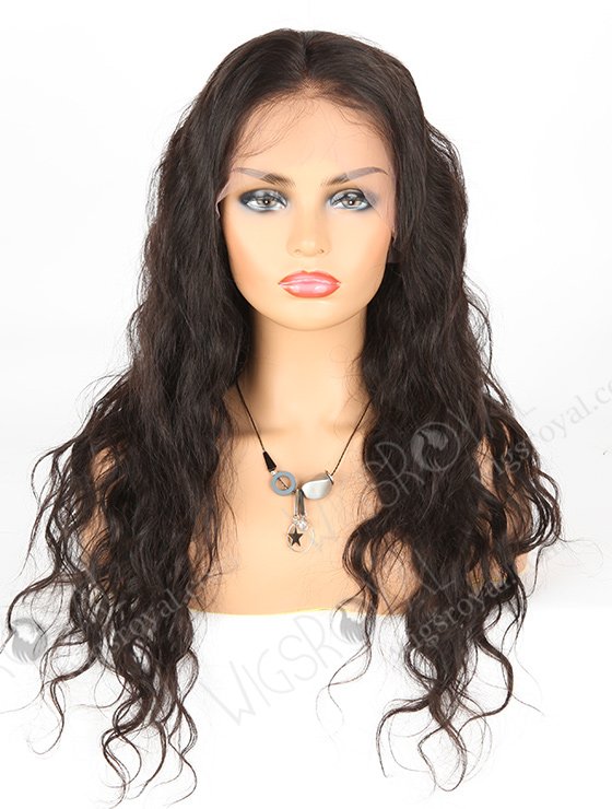 In Stock Indian Remy Hair 22" Natural Wave Natural Color Lace Front Wig SLF-01276