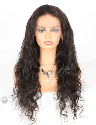 In Stock Indian Remy Hair 24" Natural Wave Natural Color Lace Front Wig SLF-01277