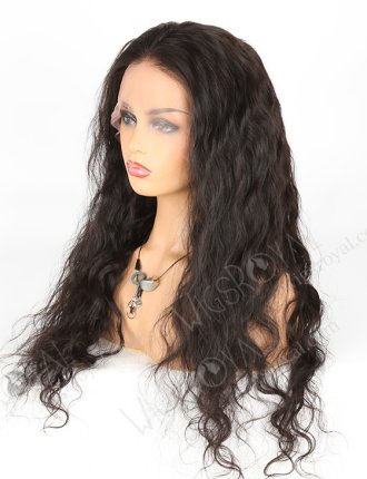 In Stock Indian Remy Hair 24" Natural Wave Natural Color Lace Front Wig SLF-01277