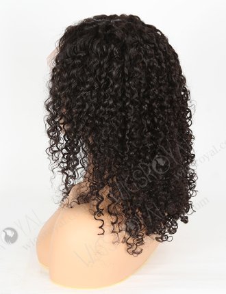 In Stock Indian Remy Hair 16" Tight Pissy Natural Color Lace Front Wig SLF-01245