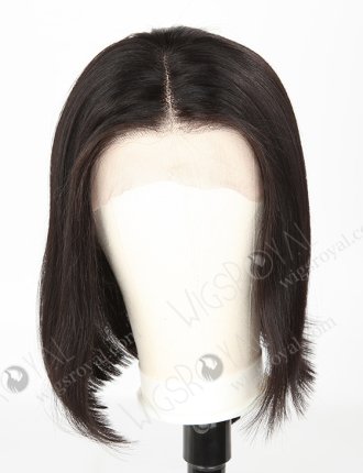 In Stock Indian Remy Hair 12" Yaki+BOB Color 1b# Lace Front Wig SLF-01252