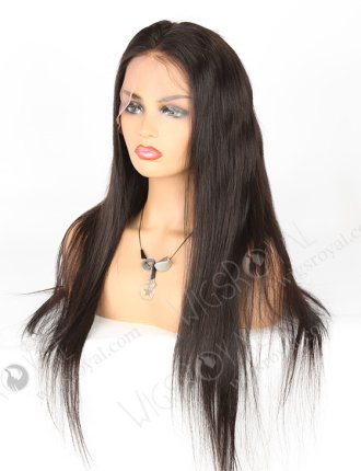 In Stock Indian Remy Hair 24" Straight Natural Color Lace Front Wig SLF-01273