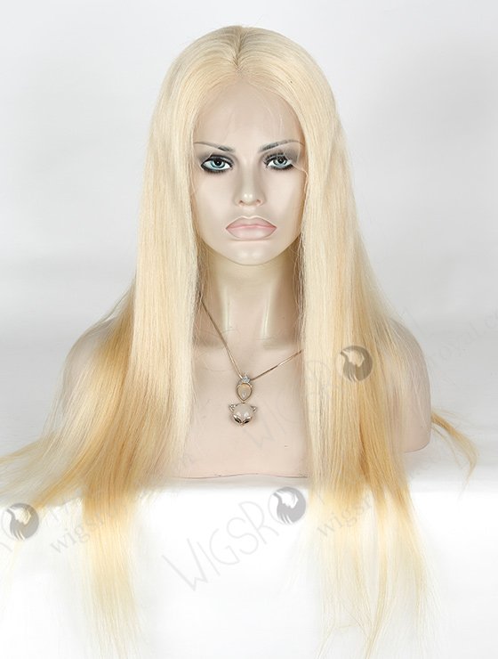 In Stock Indian Remy Hair 24" Straight Color 613# Lace Front Wig SLF-01266-989