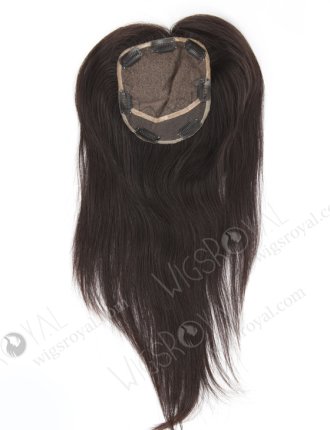 In Stock 5"*6" Indian Virgin Hair 18" Straight Natural Color Silk Top Hair Topper-056