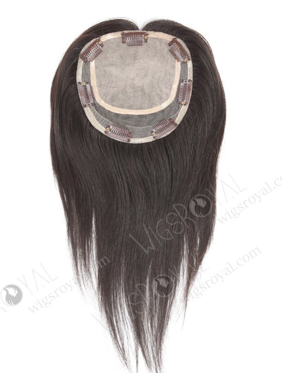 Best Human Hair Crown Toppers for Short Thinning Hair | In Stock 5.5"*6" Indian Virgin Hair 12" Straight Natural Color Silk Top Hair Topper-012
