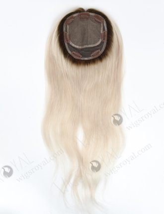 In Stock 5.5"*6" European Virgin Hair 18" Straight T9/White Color Silk Top Hair Topper-044