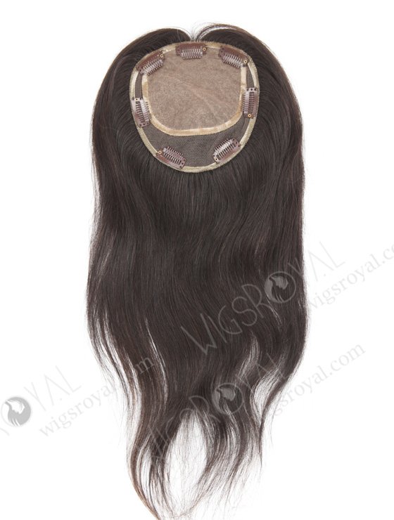 Best Natural Hair Toppers for Thinning Hair  | In Stock 5.5"*6" Indian Virgin Hair 14" Straight Natural Color Silk Top Hair Topper-013-1278