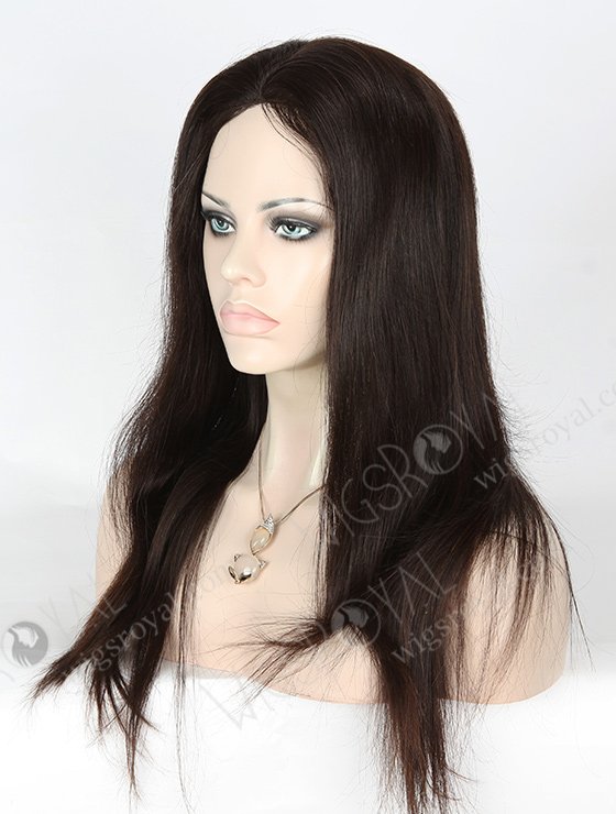 In Stock Malaysian Virgin Hair 18" Straight Natural Color Silk Top Glueless Wig GL-03040-1476