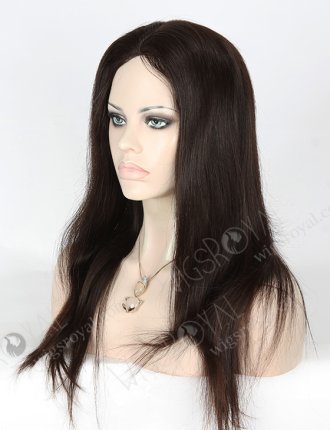 In Stock Malaysian Virgin Hair 18" Straight Natural Color Silk Top Glueless Wig GL-03040