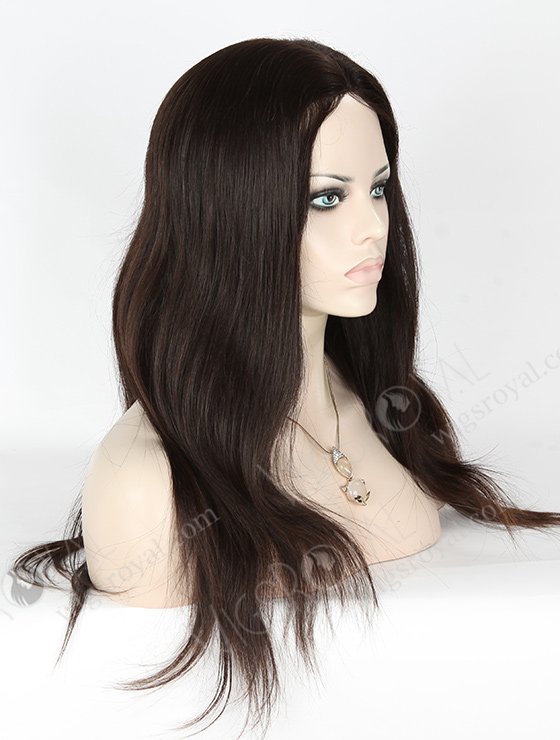 In Stock Malaysian Virgin Hair 18" Straight Natural Color Silk Top Glueless Wig GL-03040-1475