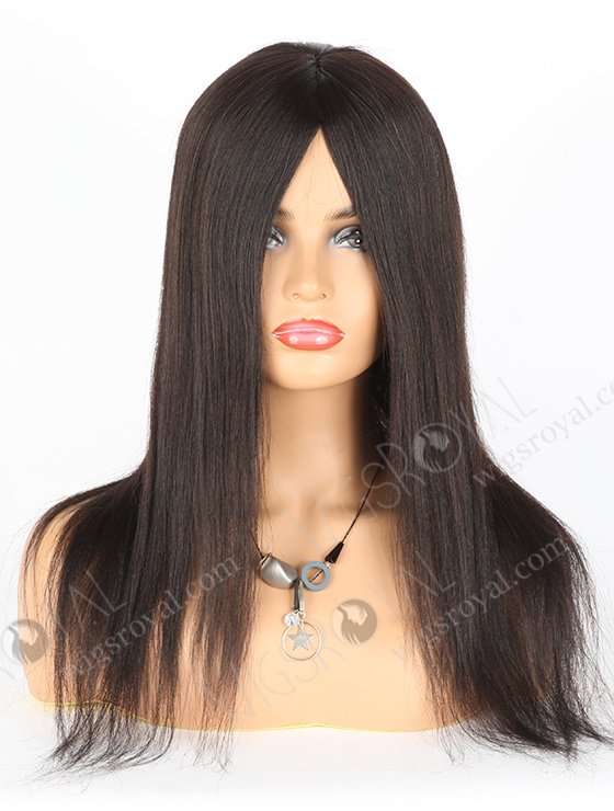 In Stock Malaysian Virgin Hair 16" Light Yaki Natural Color Silk Top Glueless Wig GL-03035-1380