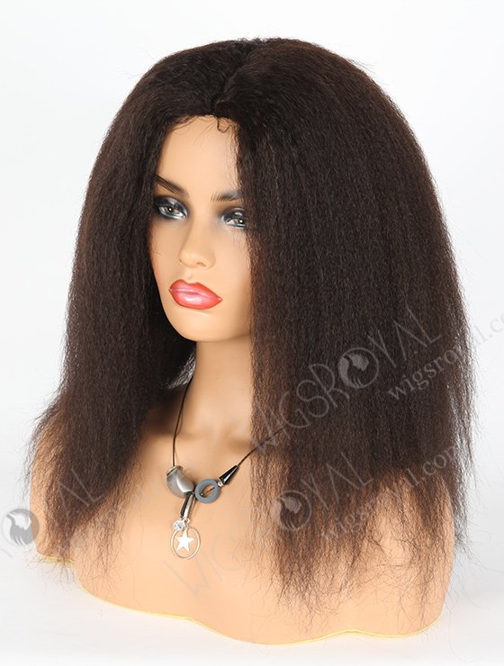In Stock Malaysian Virgin Hair 14" Italian Yaki Natural Color Silk Top Glueless Wig GL-03030-1356
