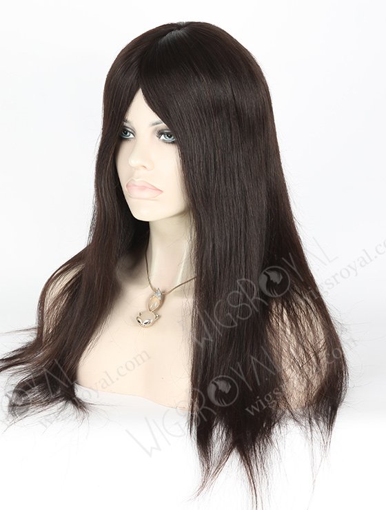 In Stock Malaysian Virgin Hair 18" Straight Natural Color Silk Top Glueless Wig GL-03014