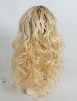 Dark Roots Human Hair Blonde Wigs WR-LW-038