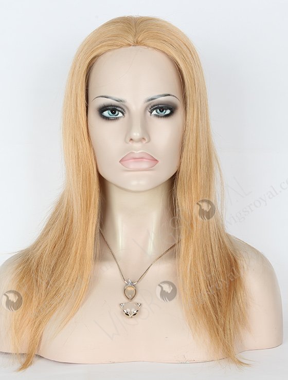 In Stock Brazilian Virgin Hair 14" Straight 18/22# Evenly Blended Color Silk Top Glueless Wig GL-04062-1666