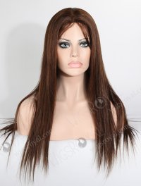 In Stock Malaysian Virgin Hair 20" Straight 4# Color Silk Top Glueless Wig GL-03018