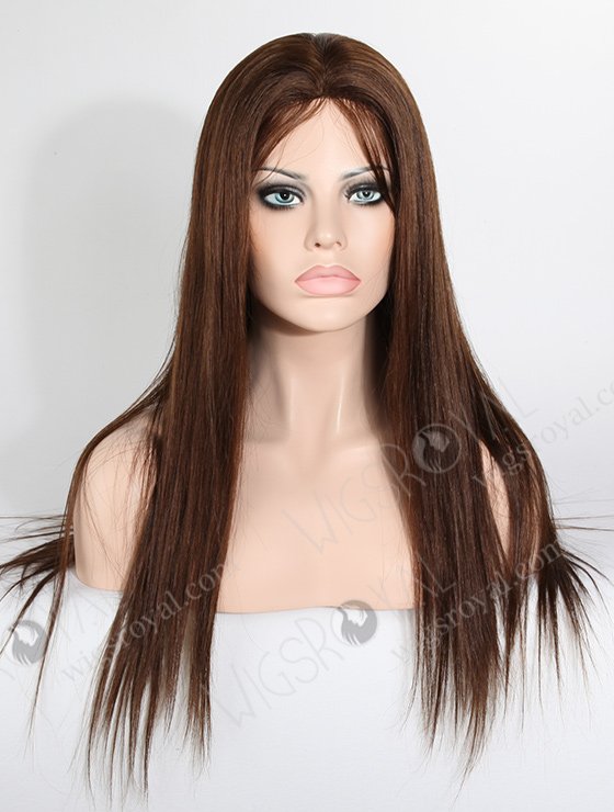 In Stock Malaysian Virgin Hair 20" Straight 4# Color Silk Top Glueless Wig GL-03018-1635