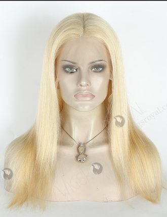 In Stock Brazilian Virgin Hair 16" Straight 613# Color Lace Front Wig MLF-04004