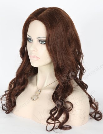 In Stock Brazilian Virgin Hair 18" Loose Big Curl 3# Color Silk Top Glueless Wig GL-04016