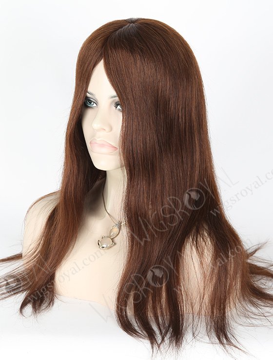 In Stock Brazilian Virgin Hair 18" Straight 3# Color Silk Top Glueless Wig GL-04017-1873