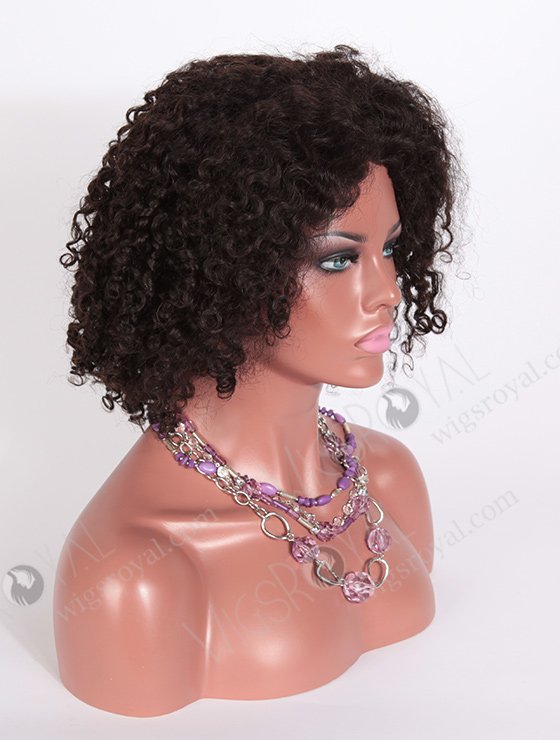 In Stock Brazilian Virgin Hair 14" Tight Curl Natural Color Full Lace Glueless Wig GL-04003-1701