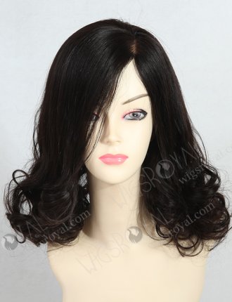 In Stock Brazilian Virgin Hair 16" Straight with Curl Tip Natural Color Silk Top Glueless Wig GL-04041