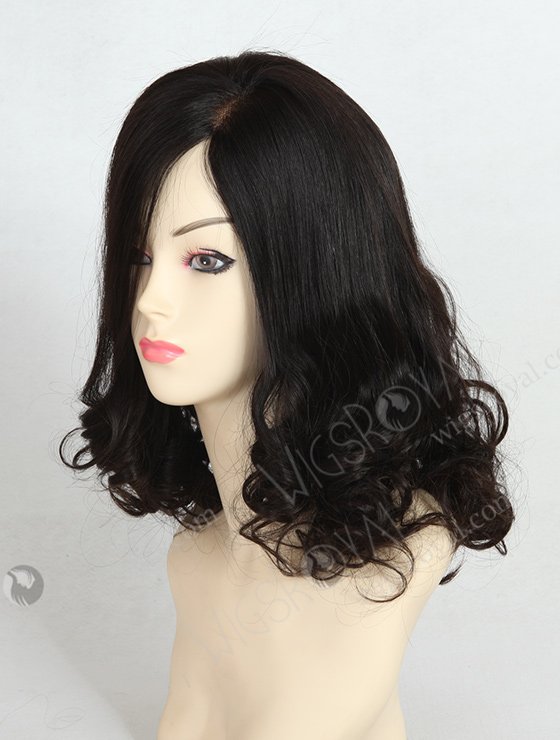 In Stock Brazilian Virgin Hair 16" Straight with Curl Tip Natural Color Silk Top Glueless Wig GL-04041-1992