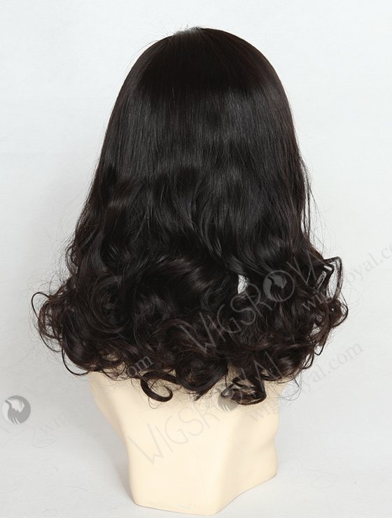In Stock Brazilian Virgin Hair 16" Straight with Curl Tip Natural Color Silk Top Glueless Wig GL-04041-1994