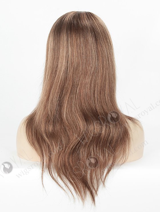 In Stock European Virgin Hair 14" Straight 3/9# Evenly Blended with 16# Highlights Silk Top Glueless Wig GL-08004-2391