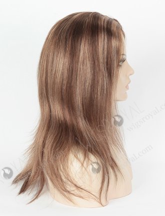 In Stock European Virgin Hair 14" Straight 3/9# Evenly Blended with 16# Highlights Silk Top Glueless Wig GL-08001