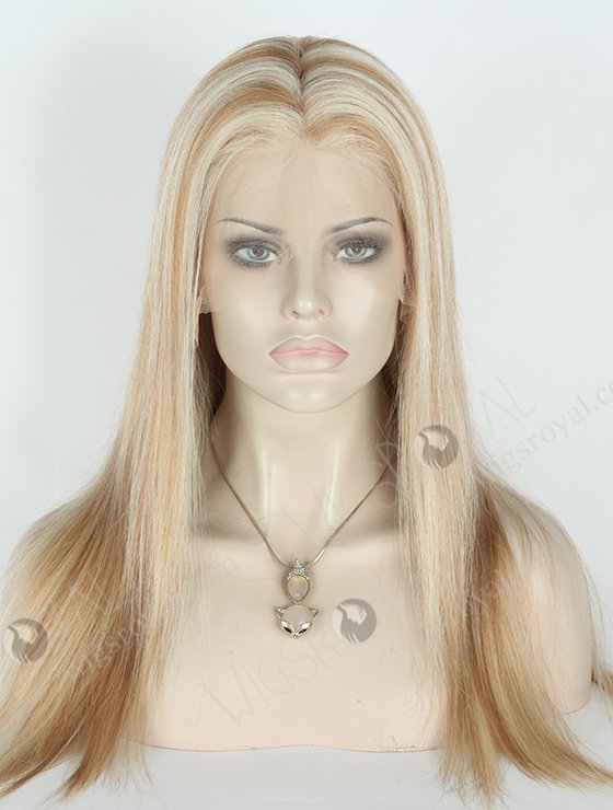 In Stock Brazilian Virgin Hair 18" Straight 60#/8a# Highlights Color Lace Front Wig MLF-04014
