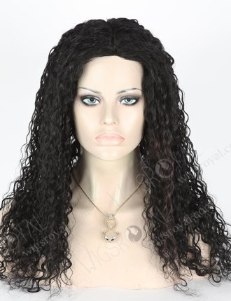 In Stock Brazilian Virgin Hair 20" Tight Curl 10mm 1# Color Silk Top Glueless Wig GL-04048