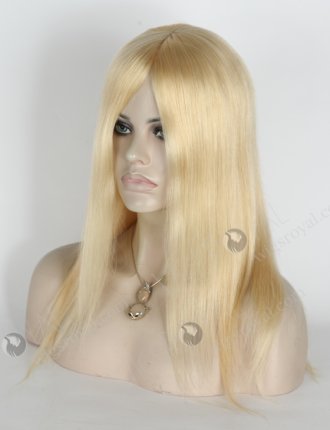 In Stock European Virgin Hair 14" Straight Color 613# Silk Top Glueless Wig GL-08082