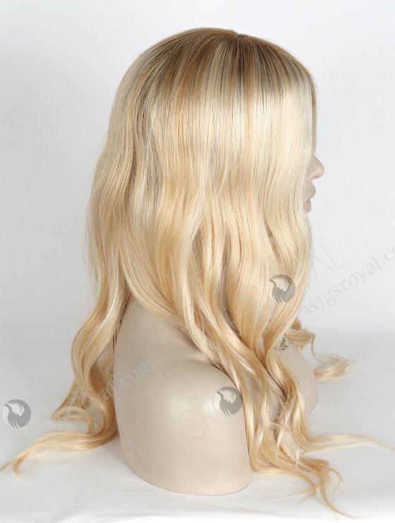 In Stock European Virgin Hair 18" Slight Wave T8/60/25/8# Highlights Color Silk Top Glueless Wig GL-08085-2590