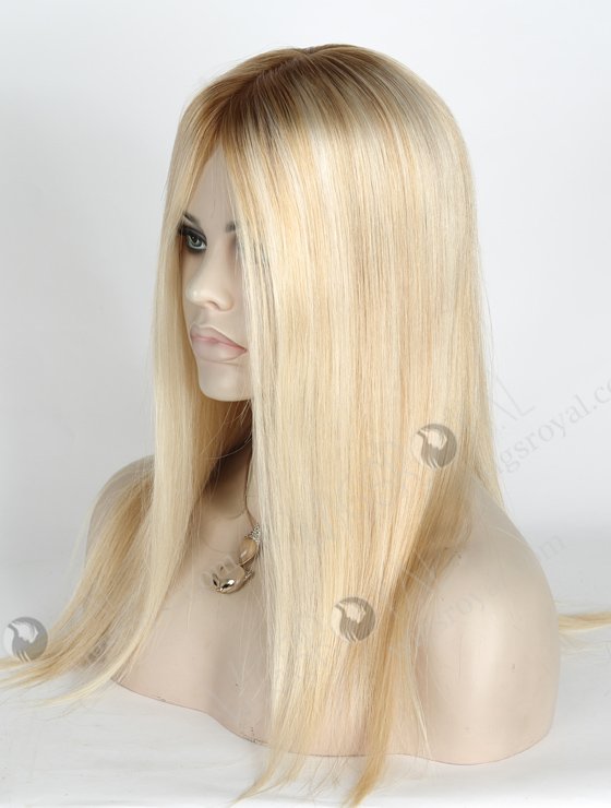 In Stock European Virgin Hair 16" Straight T8/60/25/8# Highlights Color Silk Top Glueless Wig GL-08086-2597