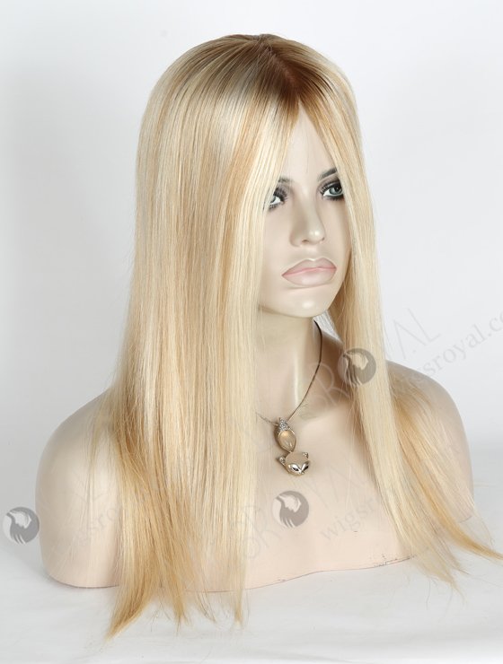 In Stock European Virgin Hair 16" Straight T8/60/25/8# Highlights Color Silk Top Glueless Wig GL-08086-2596