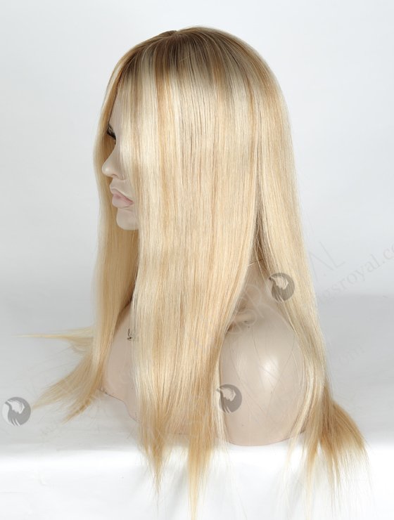 In Stock European Virgin Hair 18" Straight T8/60/25/8# Highlights Color Silk Top  Glueless Wig GL-08087-2608