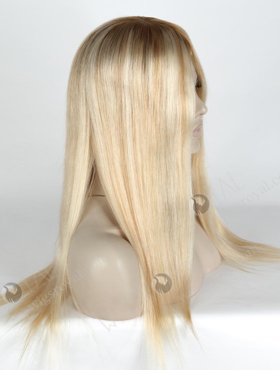 In Stock European Virgin Hair 18" Straight T8/60/25/8# Highlights Color Silk Top  Glueless Wig GL-08087-2607