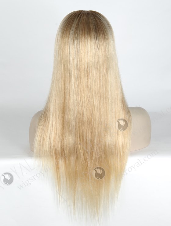 In Stock European Virgin Hair 18" Straight T8/60/25/8# Highlights Color Silk Top  Glueless Wig GL-08087-2609