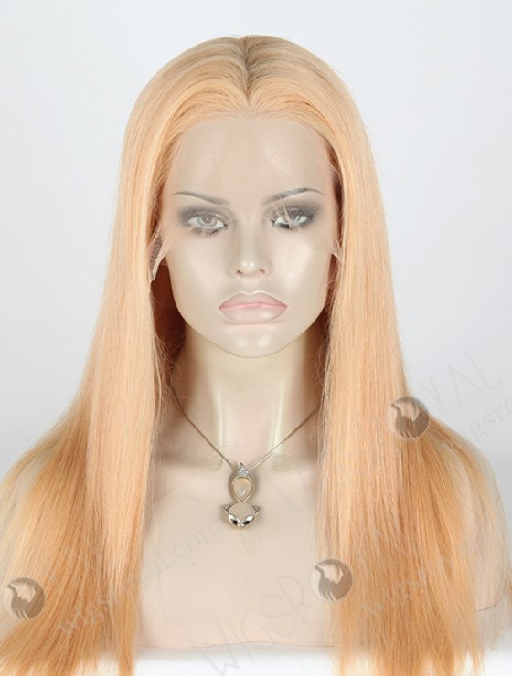 In Stock Brazilian Virgin Hair 18" Straight Color 16/24# Evenly Blended Lace Front Wig MLF-04028