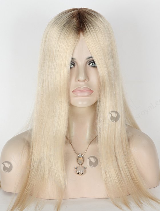 In Stock European Virgin Hair 18" Straight T9/white Color Silk Top Glueless Wig GL-08058-2783