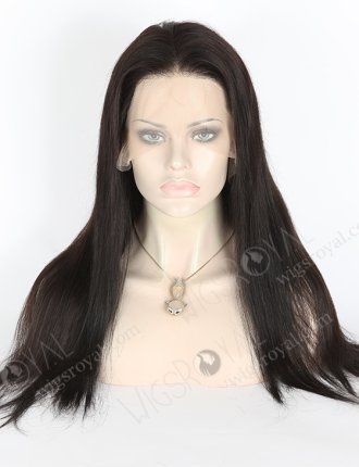 In Stock Indian Remy Hair 18" Straight 1b# Color Lace Front Wig MLF-01001