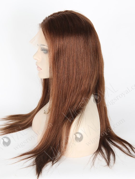 In Stock Indian Remy Hair 18" Straight 4# Color Lace Front Wig MLF-01004-2515