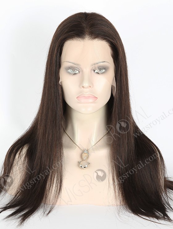 In Stock Indian Remy Hair 18" Straight 1#/3# Evenly Blended Color Lace Front Wig MLF-01005