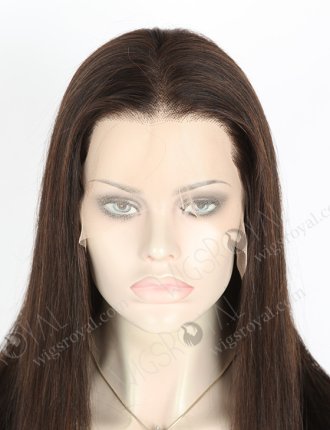 In Stock Indian Remy Hair 18" Straight 1#/3# Evenly Blended Color Lace Front Wig MLF-01005