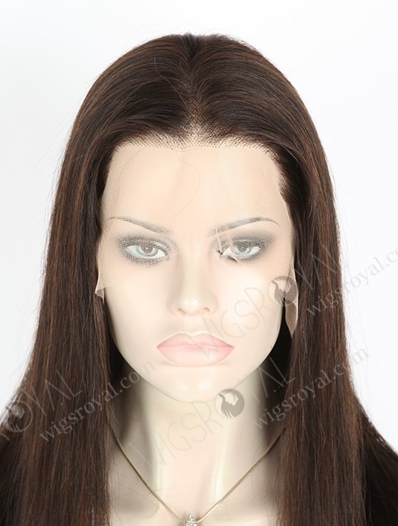 In Stock Indian Remy Hair 18" Straight 1#/3# Evenly Blended Color Lace Front Wig MLF-01005-2521