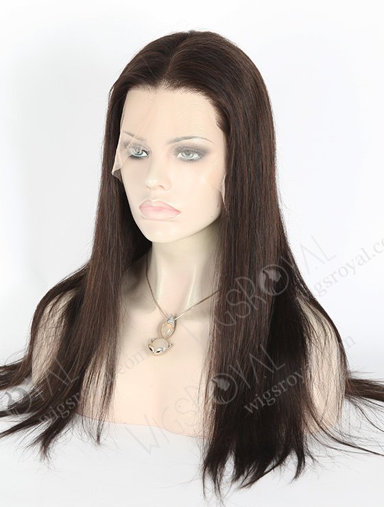 In Stock Indian Remy Hair 18" Straight 1#/3# Evenly Blended Color Lace Front Wig MLF-01005-2523